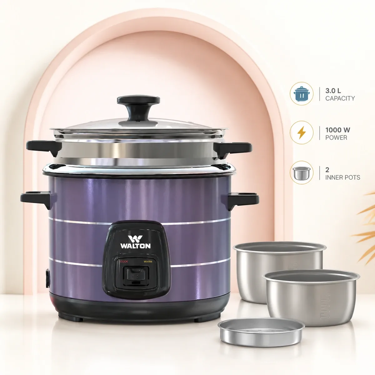 Walton 3.0L Rice Cooker Gloria Deluxe product image